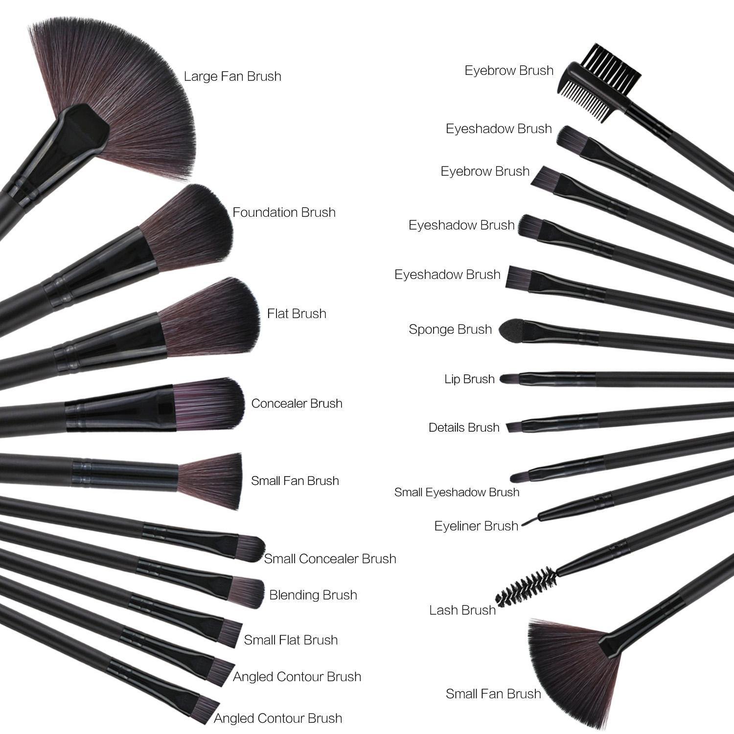 22 Piece Makeup Brush Set; Professional Black Foundation Eyeshadow Brush with Storage Bag for Girls 22 Piece Makeup Brush Set; Professional Black Foundation Eyeshadow Brush with Storage Bag for Girls