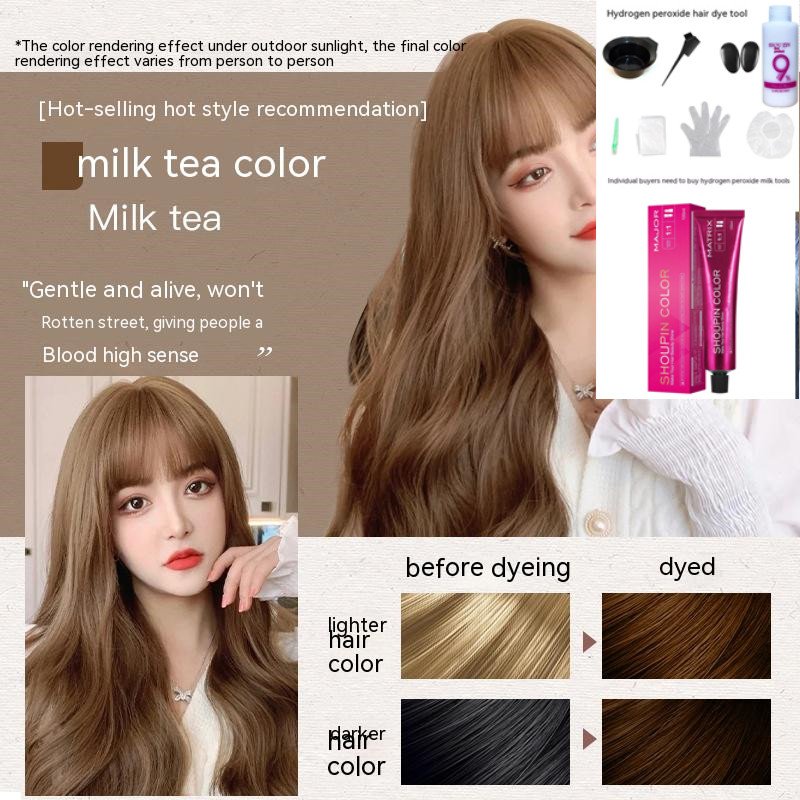 Ammonia-free Hair Color Paste Monochrome Paste Cover White Hair Multi-segment Color One-step Black Tea Gray Blue Black Hair Dye Ammonia-free Hair Color Paste Monochrome Paste Cover White Hair Multi-segment Color One-step Black Tea Gray Blue Black Hair Dye