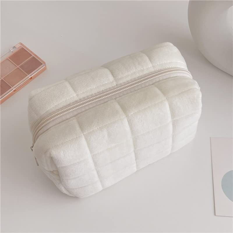 Plush Makeup Bag Checkered Cosmetic Bag Cosmetic Travel Bag Large Zipper Travel Toiletry Bag Portable Multi Functional Capacity Bag Cute Makeup Brushe Plush Makeup Bag Checkered Cosmetic Bag Cosmetic Travel Bag Large Zipper Travel Toiletry Bag Portable Multi Functional Capacity Bag Cute Makeup Brushe