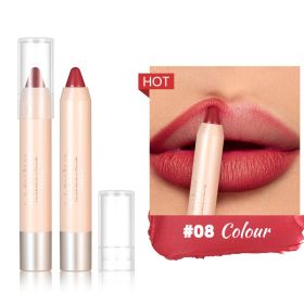 8-color Matte Lipstick Pen Waterproof No Stain On Cup (Option: 08 Style)