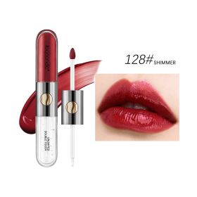 Double-headed Lip Lacquer Matte Waterproof Sweat-proof (Option: Lip Lacquer 128-3ml Plus 3ml)