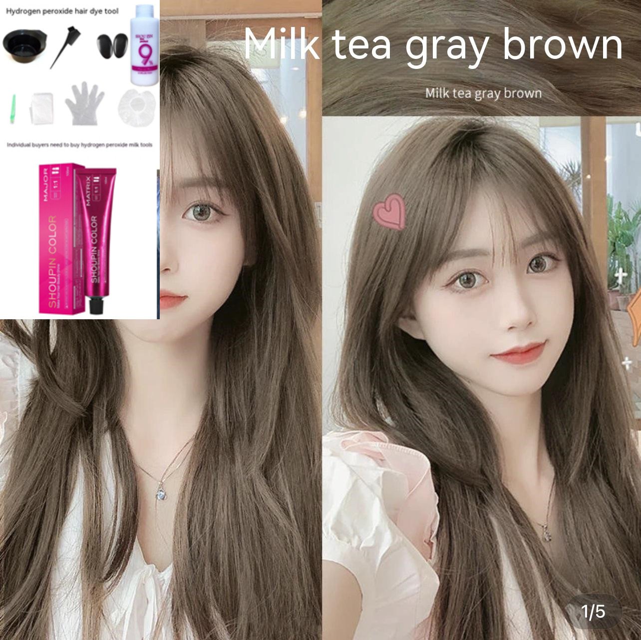 Ammonia-free Hair Color Paste Monochrome Paste Cover White Hair Multi-segment Color One-step Black Tea Gray Blue Black Hair Dye Ammonia-free Hair Color Paste Monochrome Paste Cover White Hair Multi-segment Color One-step Black Tea Gray Blue Black Hair Dye