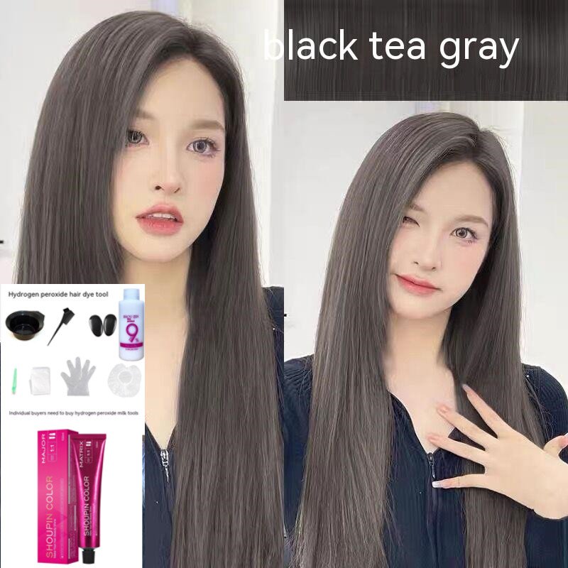 Ammonia-free Hair Color Paste Monochrome Paste Cover White Hair Multi-segment Color One-step Black Tea Gray Blue Black Hair Dye Ammonia-free Hair Color Paste Monochrome Paste Cover White Hair Multi-segment Color One-step Black Tea Gray Blue Black Hair Dye