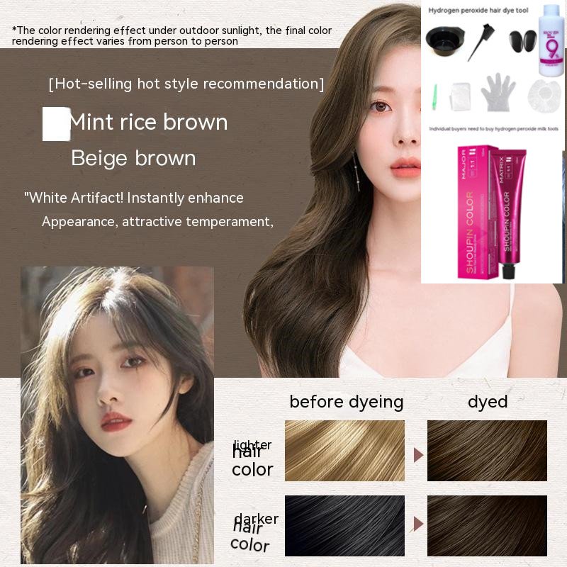 Ammonia-free Hair Color Paste Monochrome Paste Cover White Hair Multi-segment Color One-step Black Tea Gray Blue Black Hair Dye Ammonia-free Hair Color Paste Monochrome Paste Cover White Hair Multi-segment Color One-step Black Tea Gray Blue Black Hair Dye